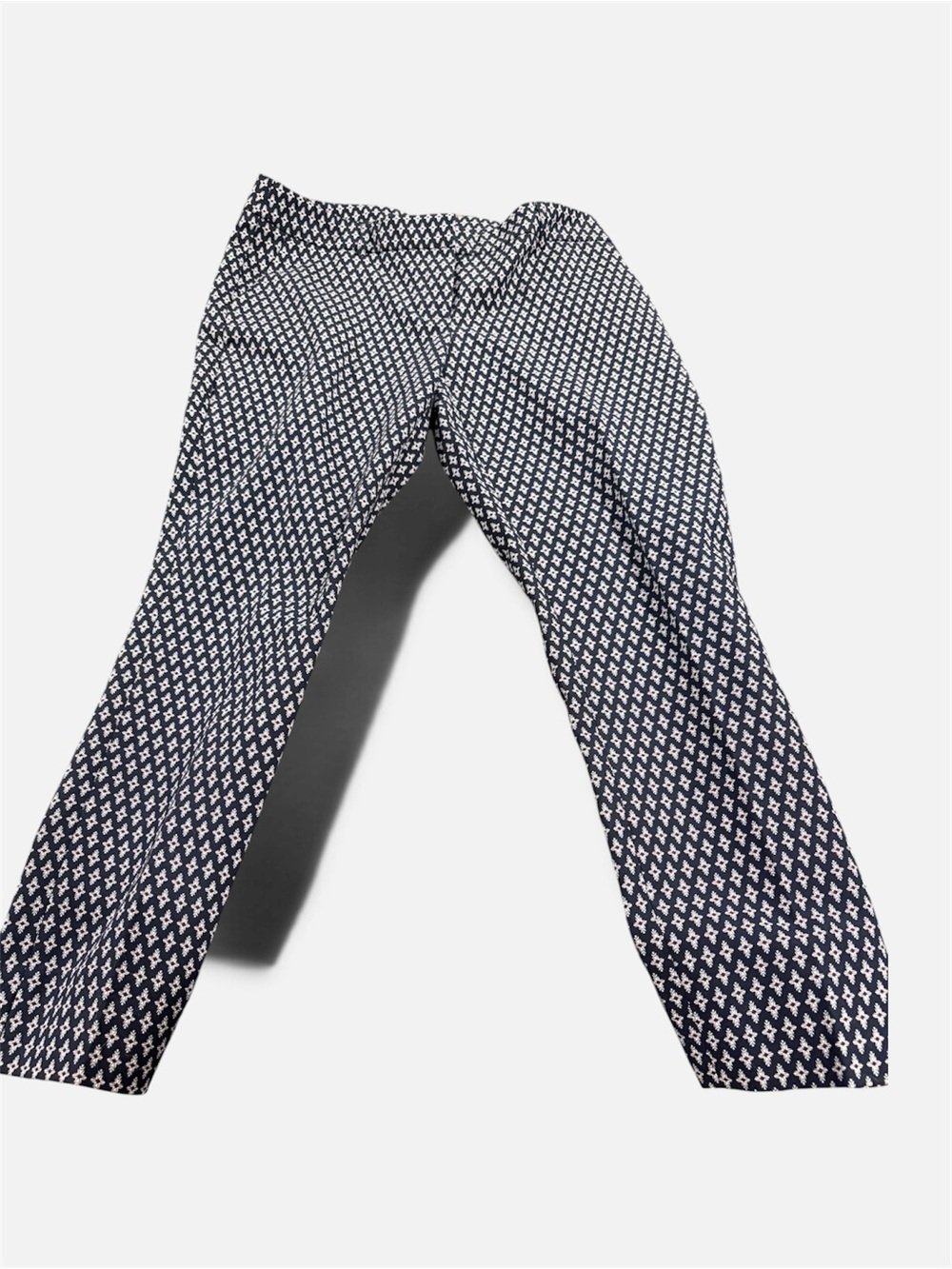 Kenar Navy & White Printed Ankle Pants